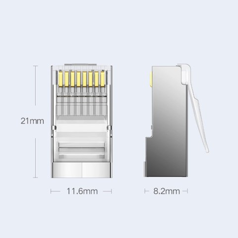 Ugreen 10x wtyk końcówka RJ45 8P8C (UTP Cat. 6 / Cat. 5 / Cat. 5e) srebrny (NW111) Ugreen 10x wtyk końcówka RJ45 8P8C (UTP Cat. 6 / Cat. 5 / Cat. 5e) srebrny (NW111)