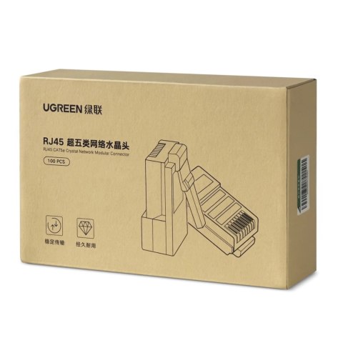 Ugreen 100x wtyk końcówka RJ45 8P8C (UTP Cat. 5 / Cat. 5e) przezroczysty (NW110) Ugreen 100x wtyk końcówka RJ45 8P8C (UTP Cat. 5 / Cat. 5e) przezroczysty (NW110)
