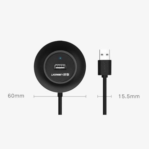 Ugreen HUB 4w1 USB-A - 4xUSB-A 2.0 480Mb/s 1m czarny (CR106) Ugreen HUB 4w1 USB-A - 4xUSB-A 2.0 480Mb/s 1m czarny (CR106)