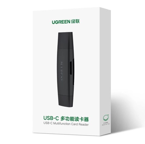 Ugreen adapter czytnik kart SD / micro SD (USB-A / USB-C) czarny (CM304) Ugreen adapter czytnik kart SD / micro SD (USB-A / USB-C) czarny (CM304)