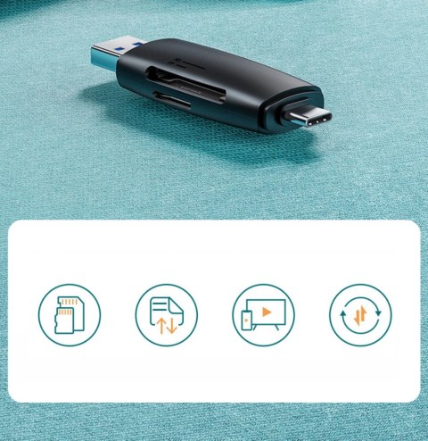Ugreen adapter czytnik kart SD / micro SD (USB-A / USB-C) czarny (CM304) Ugreen adapter czytnik kart SD / micro SD (USB-A / USB-C) czarny (CM304)