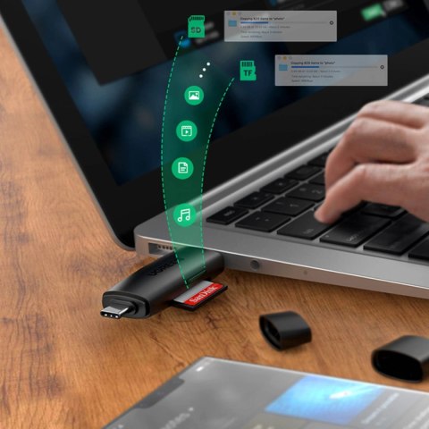 Ugreen adapter czytnik kart SD / micro SD (USB-A / USB-C) czarny (CM304) Ugreen adapter czytnik kart SD / micro SD (USB-A / USB-C) czarny (CM304)