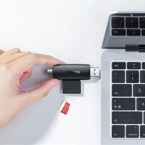 Ugreen adapter czytnik kart SD / micro SD (USB-A / USB-C) czarny (CM304) Ugreen adapter czytnik kart SD / micro SD (USB-A / USB-C) czarny (CM304)
