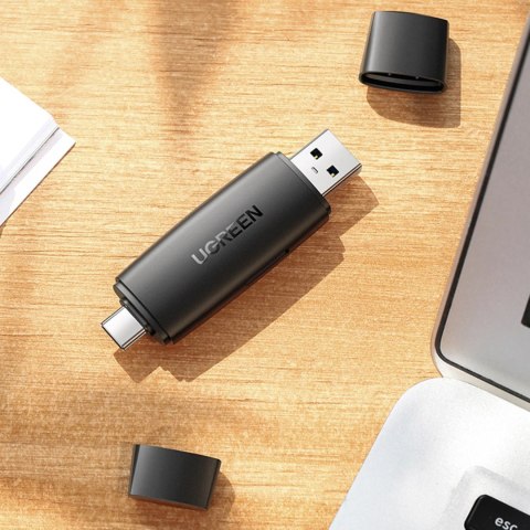 Ugreen adapter czytnik kart SD / micro SD (USB-A / USB-C) czarny (CM304) Ugreen adapter czytnik kart SD / micro SD (USB-A / USB-C) czarny (CM304)