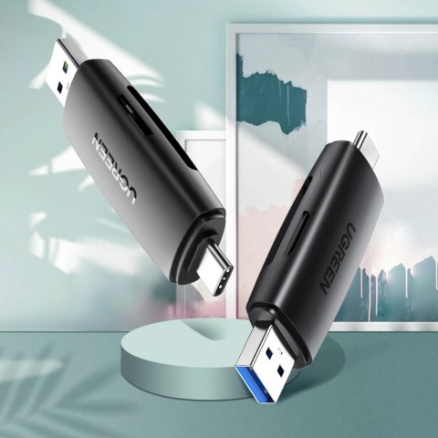 Ugreen adapter czytnik kart SD / micro SD (USB-A / USB-C) czarny (CM304) Ugreen adapter czytnik kart SD / micro SD (USB-A / USB-C) czarny (CM304)