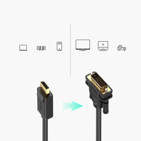 Ugreen kabel przewód DisplayPort - DVI 2m czarny (DP103) Ugreen kabel przewód DisplayPort - DVI 2m czarny (DP103)