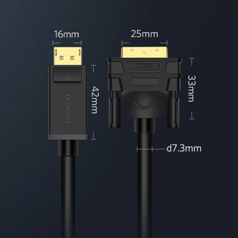 Ugreen kabel przewód DisplayPort - DVI 2m czarny (DP103) Ugreen kabel przewód DisplayPort - DVI 2m czarny (DP103)