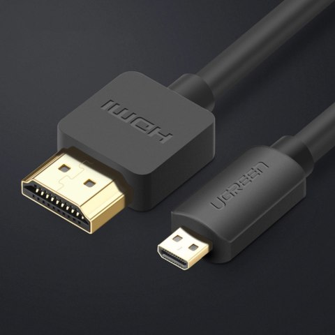 Ugreen kabel przewód Micro HDMI - HDMI 3m czarny (HD127) Ugreen kabel przewód Micro HDMI - HDMI 3m czarny (HD127)