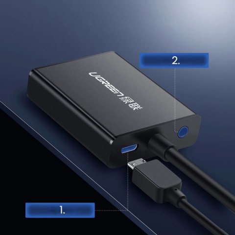 Ugreen kabel przewód adapter HDMI (męski) - VGA (żeński) czarny (MM102) Ugreen kabel przewód adapter HDMI (męski) - VGA (żeński) czarny (MM102)