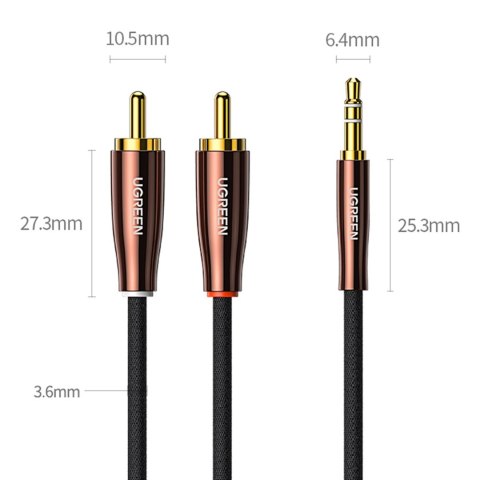 Ugreen kabel przewód audio 3,5 mm mini jack (męski) - 2RCA (męski) 2m miedziany (AV170) Ugreen kabel przewód audio 3,5 mm mini jack (męski) - 2RCA (męski) 2m miedziany (AV170)