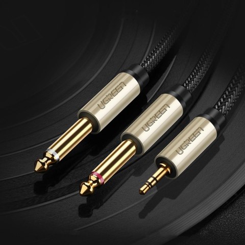 Ugreen kabel przewód audio mini jack 3,5 mm - 2 x jack 6,35mm 1m szary (AV126) Ugreen kabel przewód audio mini jack 3,5 mm - 2 x jack 6,35mm 1m szary (AV126)