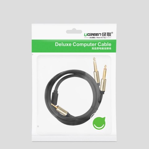 Ugreen kabel przewód audio mini jack 3,5 mm - 2 x jack 6,35mm 1m szary (AV126) Ugreen kabel przewód audio mini jack 3,5 mm - 2 x jack 6,35mm 1m szary (AV126)