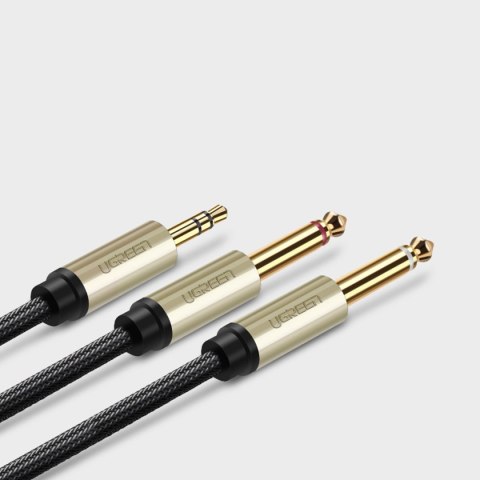 Ugreen kabel przewód audio mini jack 3,5 mm - 2 x jack 6,35mm 1m szary (AV126) Ugreen kabel przewód audio mini jack 3,5 mm - 2 x jack 6,35mm 1m szary (AV126)