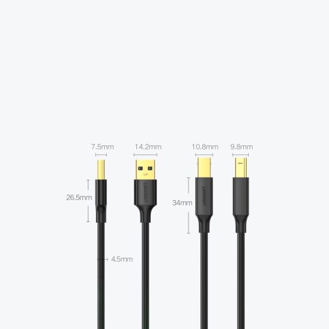 Ugreen kabel przewód do drukarki USB-A - USB-B 480Mb/s 5m czarny (US135) Ugreen kabel przewód do drukarki USB-A - USB-B 480Mb/s 5m czarny (US135)