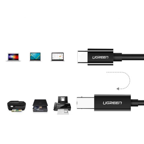 Ugreen kabel przewód do drukarki USB-C - USB-B 480Mb/s 2m czarny (US241) Ugreen kabel przewód do drukarki USB-C - USB-B 480Mb/s 2m czarny (US241)