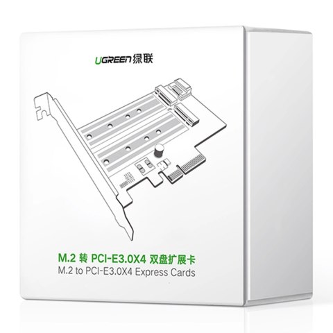 Ugreen karta rozszerzeń adapter PCIe 3.0 x4 do SSD M.2 M-Key / M.2 B-Key czarna (CM302) Ugreen karta rozszerzeń adapter PCIe 3.0 x4 do SSD M.2 M-Key / M.2 B-Key czarna (CM302)