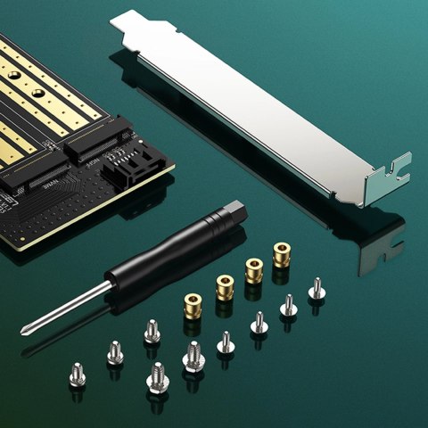 Ugreen karta rozszerzeń adapter PCIe 3.0 x4 do SSD M.2 M-Key / M.2 B-Key czarna (CM302) Ugreen karta rozszerzeń adapter PCIe 3.0 x4 do SSD M.2 M-Key / M.2 B-Key czarna (CM302)
