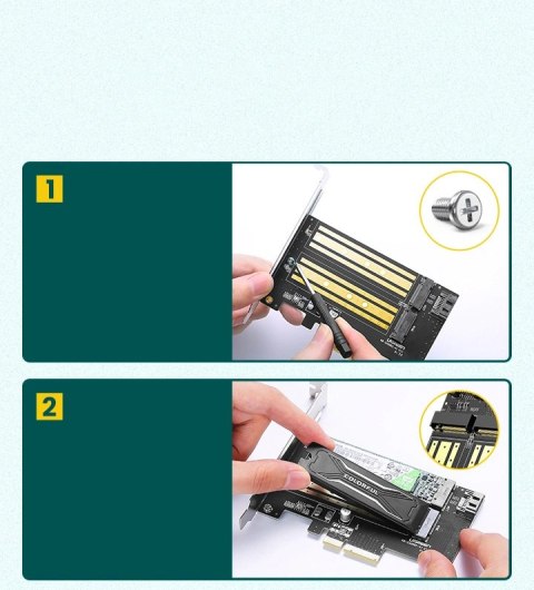 Ugreen karta rozszerzeń adapter PCIe 3.0 x4 do SSD M.2 M-Key / M.2 B-Key czarna (CM302) Ugreen karta rozszerzeń adapter PCIe 3.0 x4 do SSD M.2 M-Key / M.2 B-Key czarna (CM302)
