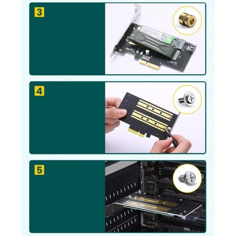 Ugreen karta rozszerzeń adapter PCIe 3.0 x4 do SSD M.2 M-Key / M.2 B-Key czarna (CM302) Ugreen karta rozszerzeń adapter PCIe 3.0 x4 do SSD M.2 M-Key / M.2 B-Key czarna (CM302)