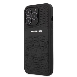Etui AMG Leather Curved Lines na iPhone 13 Pro Max - czarne