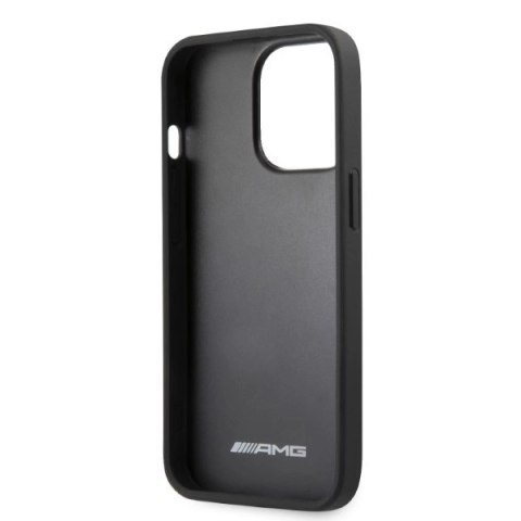 Etui AMG Leather Curved Lines na iPhone 13 Pro Max - czarne Etui AMG Leather Curved Lines na iPhone 13 Pro Max - czarne