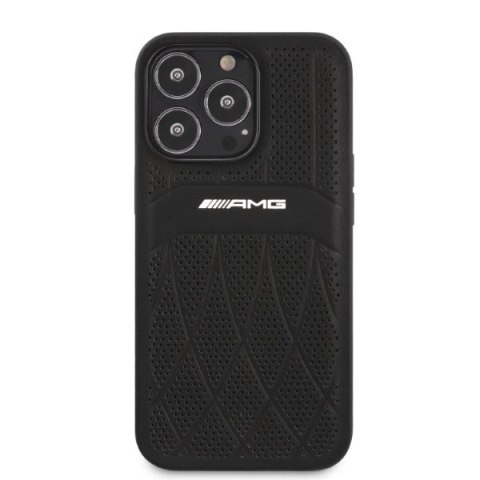 Etui AMG Leather Curved Lines na iPhone 13 Pro / iPhone 13 - czarne