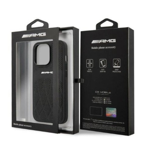 Etui AMG Leather Curved Lines na iPhone 13 Pro / iPhone 13 - czarne