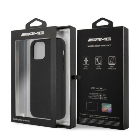 Etui AMG Silicone Big Logo na iPhone 12 Pro Max - czarne Etui AMG Silicone Big Logo na iPhone 12 Pro Max - czarne