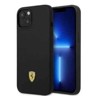 Etui Ferrari Silicone Metal Logo Magsafe na iPhone 14 Plus - czarne