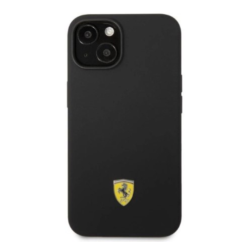 Etui Ferrari Silicone Metal Logo Magsafe na iPhone 14 - czarne Etui Ferrari Silicone Metal Logo Magsafe na iPhone 14 - czarne