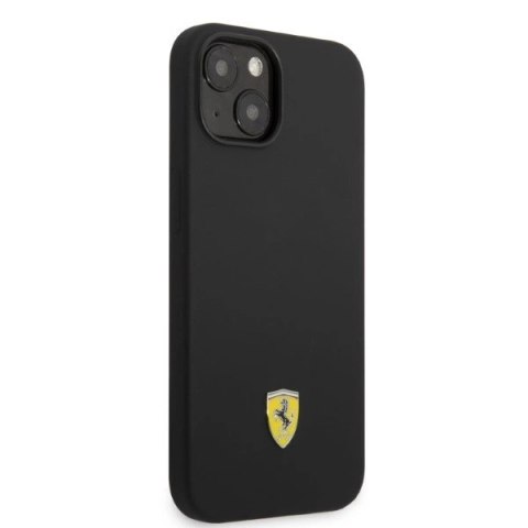 Etui Ferrari Silicone Metal Logo Magsafe na iPhone 14 - czarne Etui Ferrari Silicone Metal Logo Magsafe na iPhone 14 - czarne