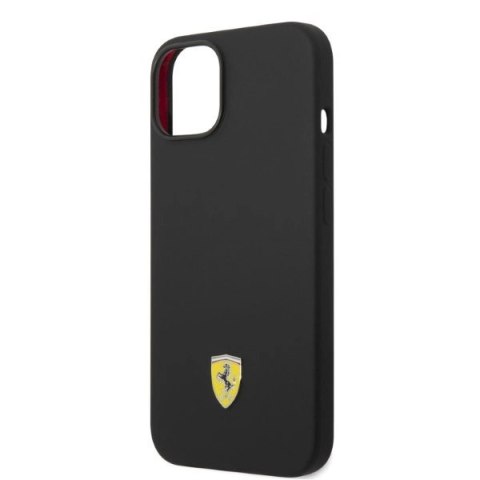 Etui Ferrari Silicone Metal Logo Magsafe na iPhone 14 - czarne Etui Ferrari Silicone Metal Logo Magsafe na iPhone 14 - czarne