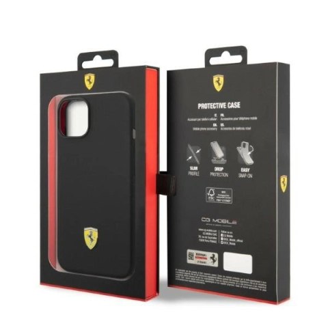 Etui Ferrari Silicone Metal Logo Magsafe na iPhone 14 - czarne Etui Ferrari Silicone Metal Logo Magsafe na iPhone 14 - czarne