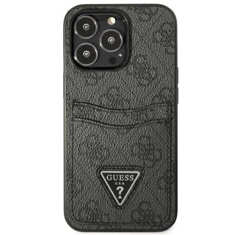 Etui Guess 4G Triangle Logo Cardslot na iPhone 13 Pro / 13 - czarne