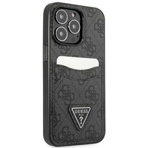 Etui Guess 4G Triangle Logo Cardslot na iPhone 13 Pro / 13 - czarne