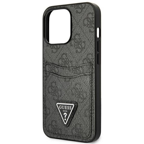 Etui Guess 4G Triangle Logo Cardslot na iPhone 13 Pro / 13 - czarne