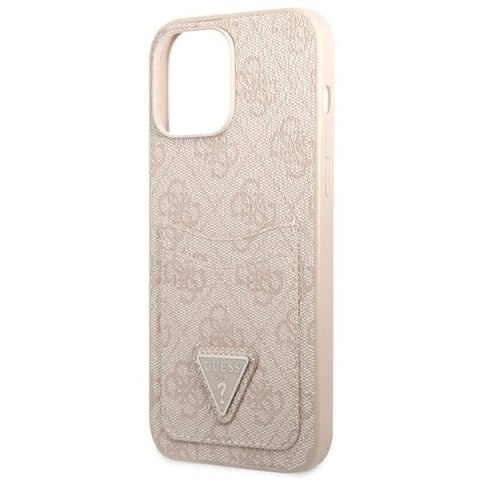 Etui Guess 4G Triangle Logo Cardslot na iPhone 13 Pro / 13 - różowe