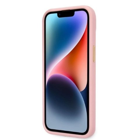Etui Guess Croco Collection na iPhone 14 Plus - różowe