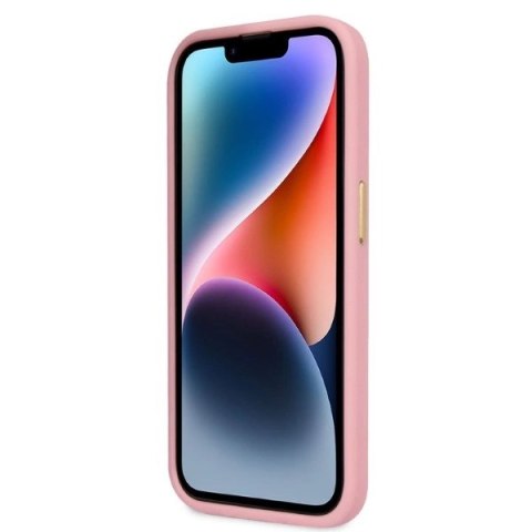 Etui Guess Croco Collection na iPhone 14 Pro - różowe