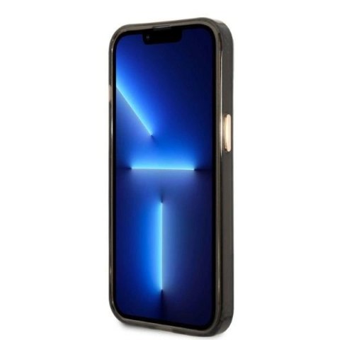 Etui Guess Gold Outline Translucent MagSafe na iPhone 13 - czarne