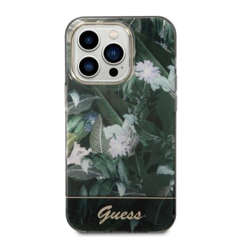 Etui Guess Jungle Collection na iPhone 14 Pro Max - zielone