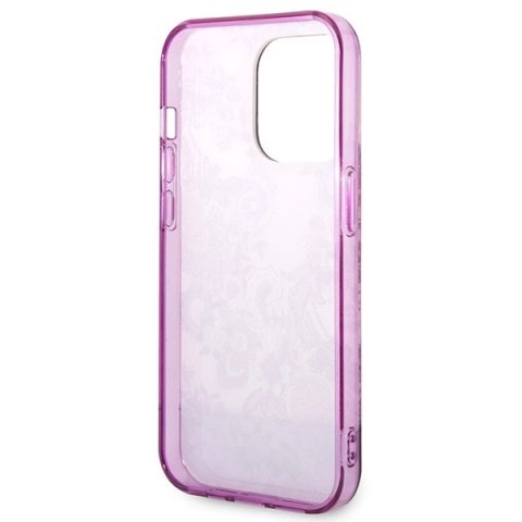 Etui Guess Porcelain Collection na iPhone 14 Pro Max - fuksjowe