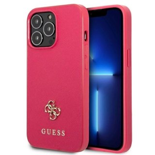 Etui Guess Saffiano 4G Small Metal Logo na iPhone 13 Pro / 13 - różowe