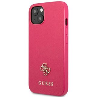Etui Guess Saffiano 4G Small Metal Logo na iPhone 13 mini - różowe