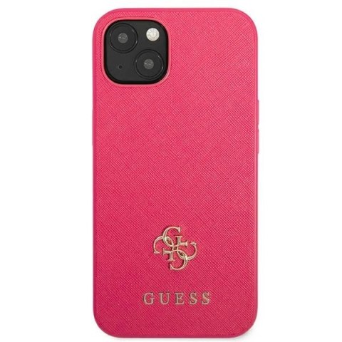Etui Guess Saffiano 4G Small Metal Logo na iPhone 13 mini - różowe