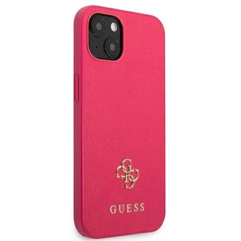 Etui Guess Saffiano 4G Small Metal Logo na iPhone 13 mini - różowe