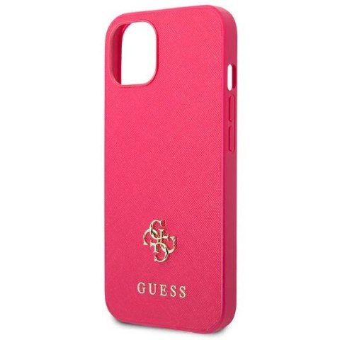 Etui Guess Saffiano 4G Small Metal Logo na iPhone 13 mini - różowe
