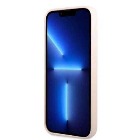 Etui Guess Silicone Logo Plate MagSafe na iPhone 13 Pro / iPhone 13 - różowe