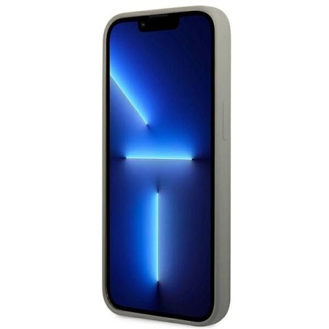 Etui Guess Silicone Logo Plate MagSafe na iPhone 13 Pro / iPhone 13 - szare