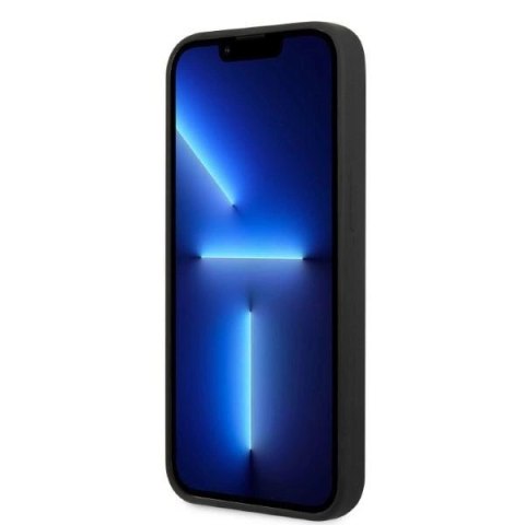 Etui Guess Silicone Logo Plate MagSafe na iPhone 13 mini - czarne